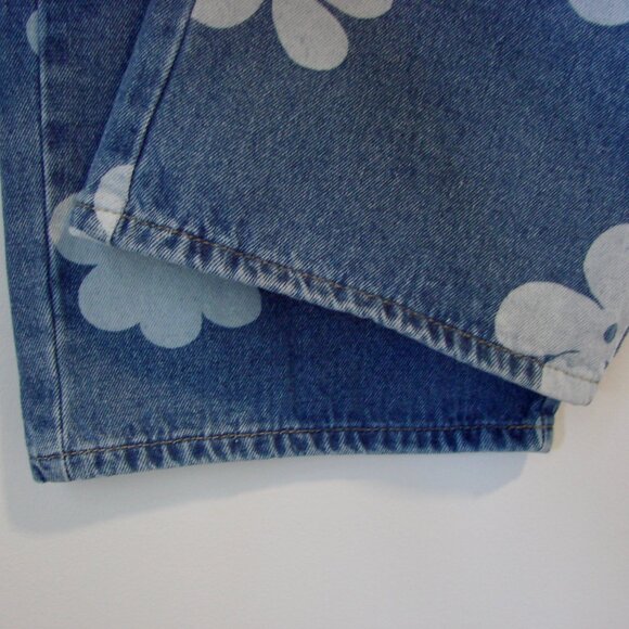 Flying Angel Floral Wide Leg Jeans Flower High Waist Size 11 / 30 Juniors - Picture 9 of 14